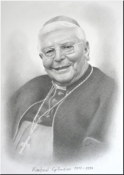 Portraitzeichnung "Kardinal Grillmeier"