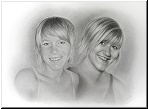 Portraitzeichnung "Sara und Julia"