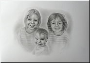 Portraitzeichung "Drei Kinder"