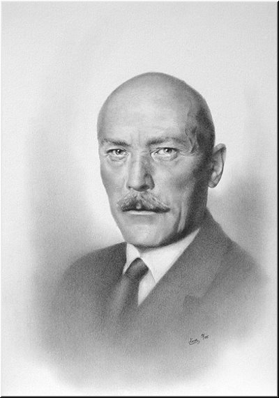 Portrtzeichnung "Werner von der Schulenburg"