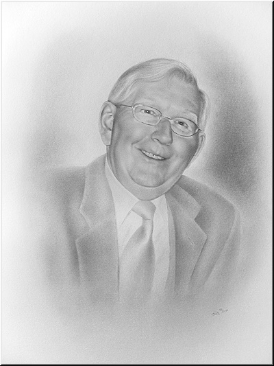 Portraitzeichnung von Erwin Sommer,  Ehrenvorsitzender von Frderverein Maria Loreto
