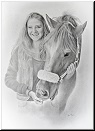 Portraitzeichnung Mdchen mit Pferd